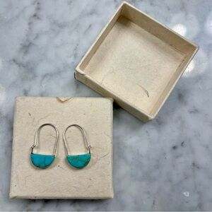 Sundance Catalog Sterling Silver Turquoise Drop Earrings - NWOT